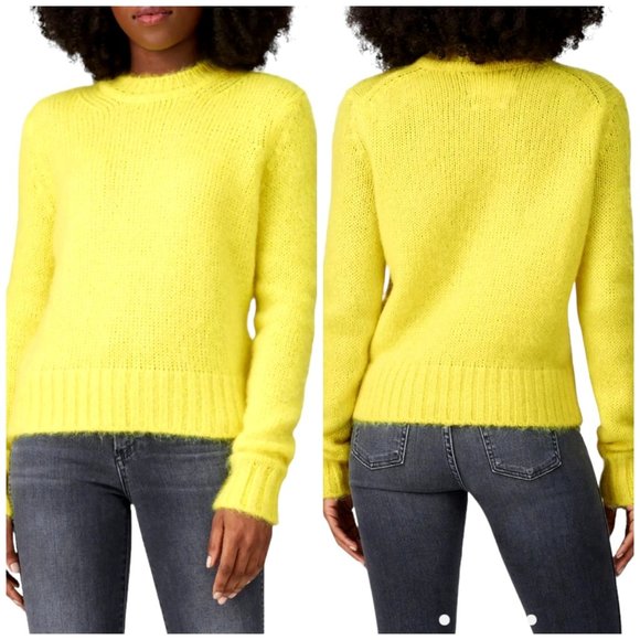 ba&sh Sweaters - ba&sh Miel Sweater Womens Extra Small Yellow Knit Mohair Crew Neck Pullover